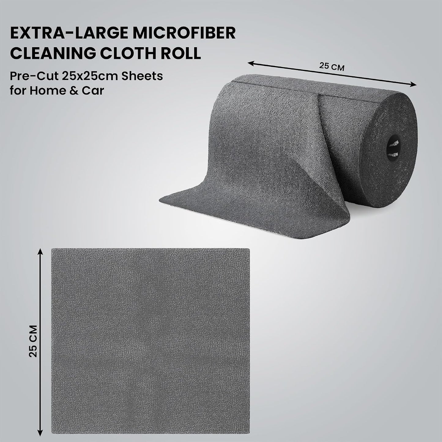 ShineXPro Microfiber Cleaning Cloth Roll, 20Pcs, 4000 Times Washable - 10X Cheaper Than Paper Kitchen Towel Roll - Ultra Absorbent Lint Free Microfiber Cleaning Cloth for Kitchen - Tearable